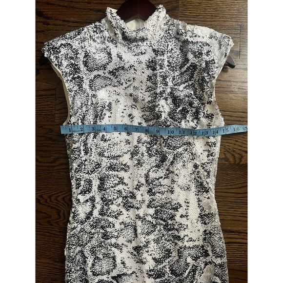 Black Halo EVE by Laurel Berman sequin snakeskin/ animal print dress Sz. 2 NWT - Picture 10 of 12